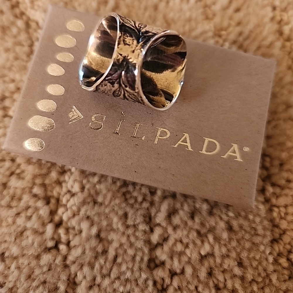 Silpada Silver Ring with Crystal Accents size 6 - Picture 2 of 4